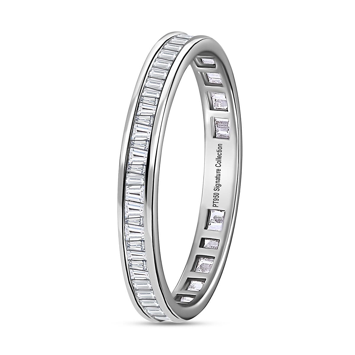 950 Platinum  I1  White Diamond  GH, I1 Band Ring 0.50 ct,  Platinum Wt. 2.7 Gms  0.500  Ct.