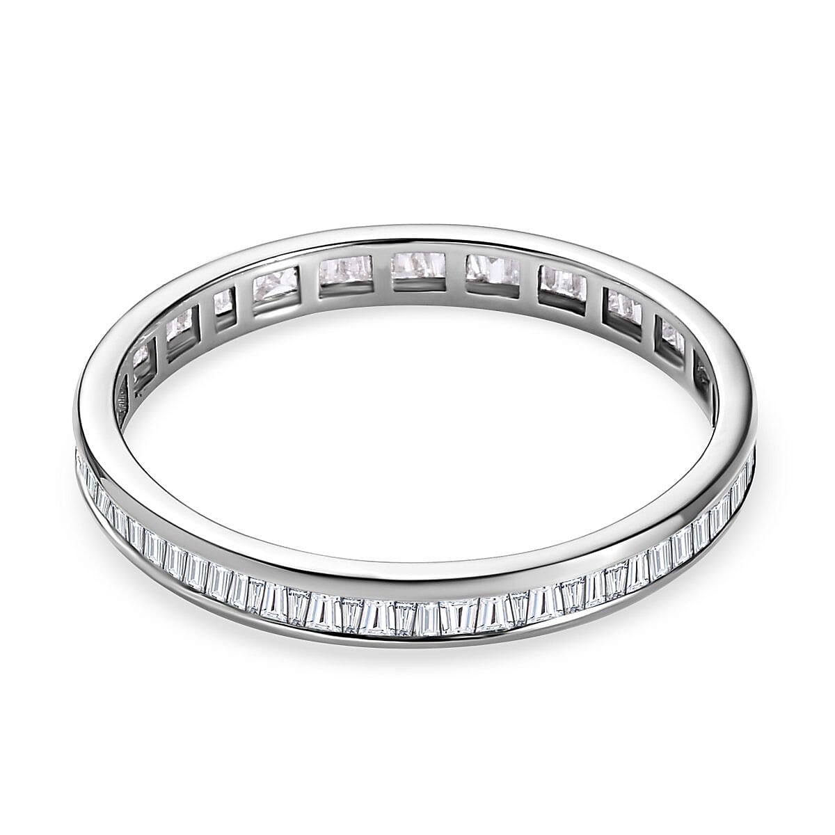 950 Platinum  I1  White Diamond  GH, I1 Band Ring 0.50 ct,  Platinum Wt. 2.7 Gms  0.500  Ct.