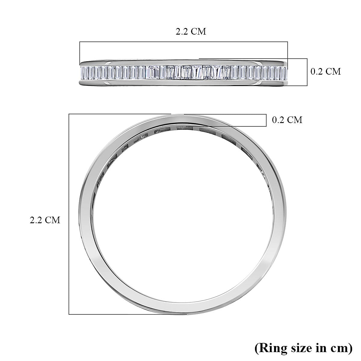 950 Platinum  I1  White Diamond  GH, I1 Band Ring 0.50 ct,  Platinum Wt. 2.7 Gms  0.500  Ct.