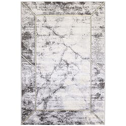 Scandi Rug and Door Mat (Size 210x150x2 cm) - Grey & Cream