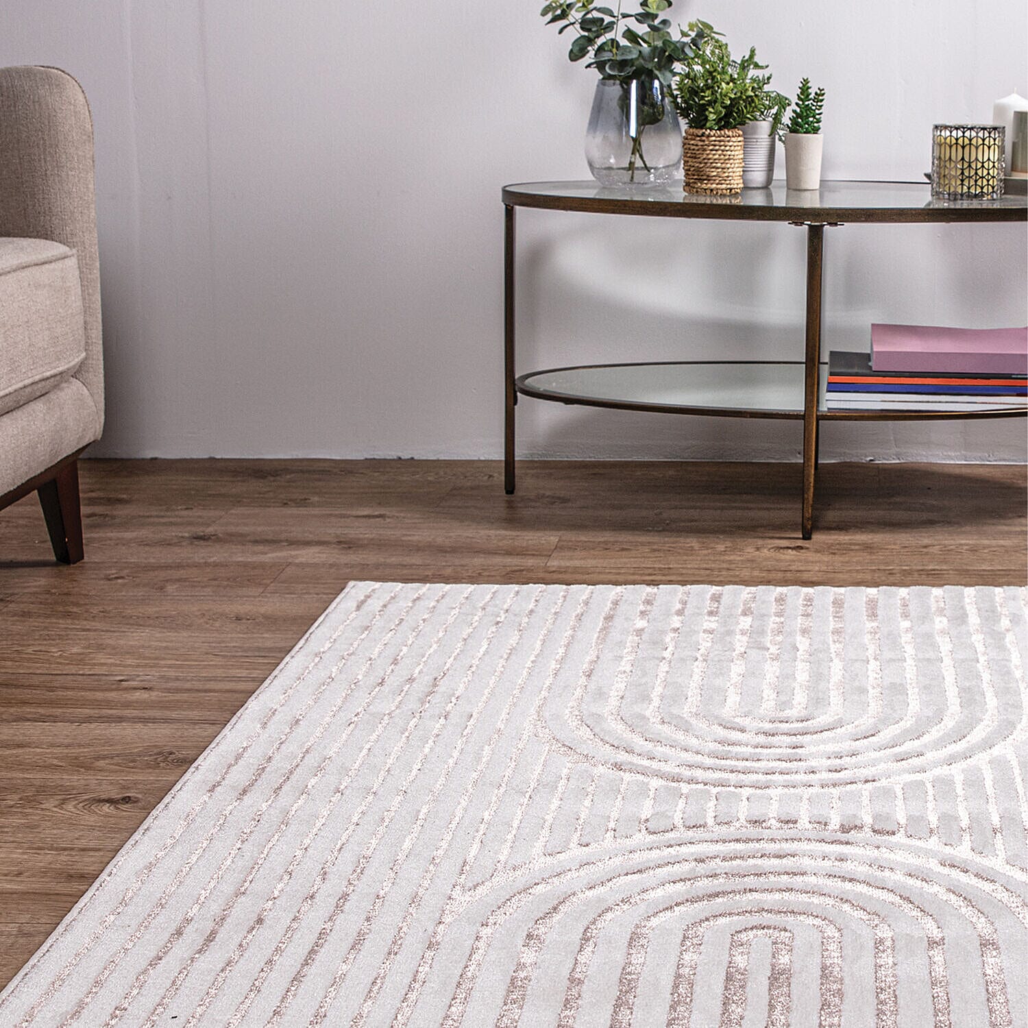 Geometric Pattern Decor Magenta Rug (Size 210x150 cm)