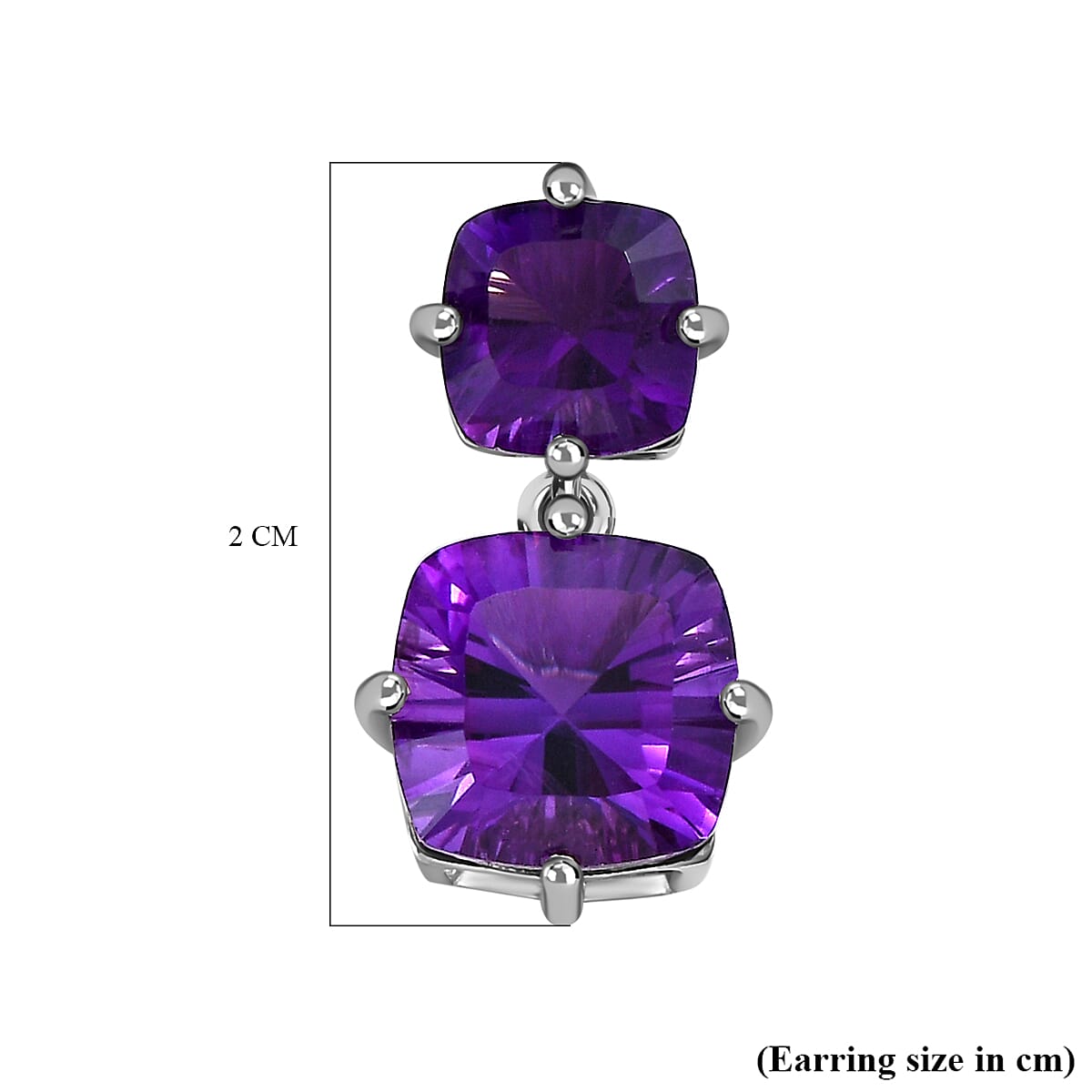 TJC Launch Concave Cut Amethyst Stud Earrings in Platinum Overlay Sterling Silver 6.31 Ct.