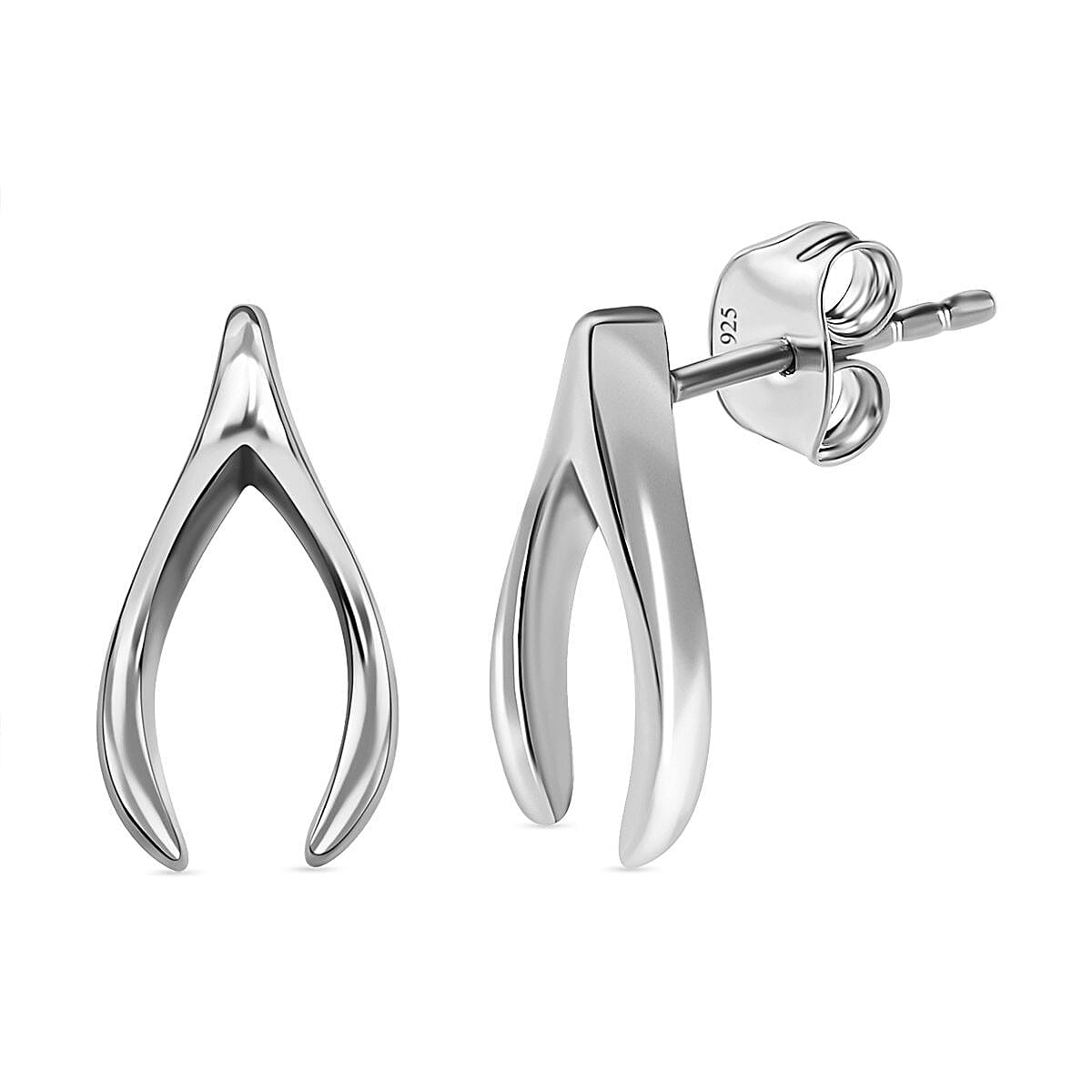 Sterling silver hot sale wishbone earrings