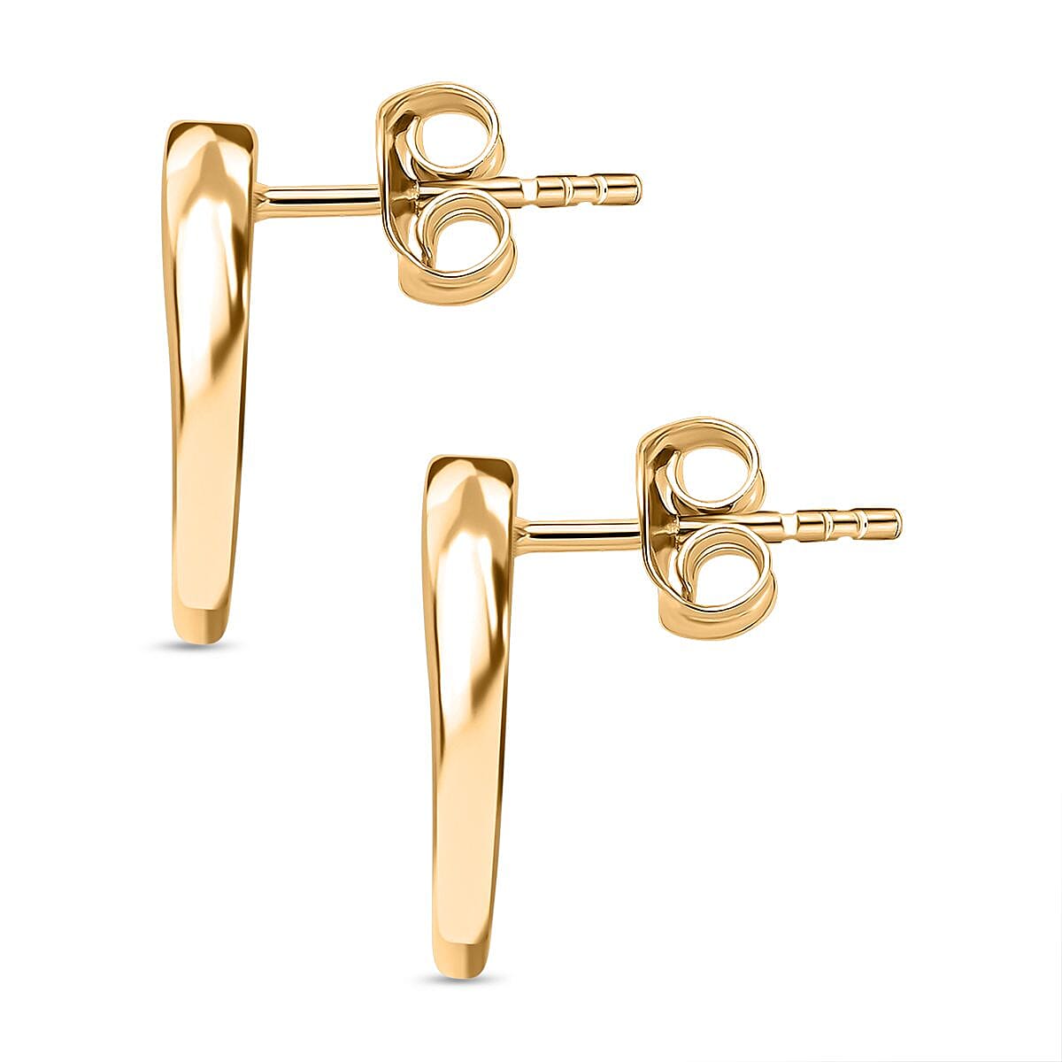 18K Vermeil Yellow Gold Sterling Silver Solitaire Stud Earrings