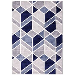 Scandi Rug and Door Mat (Size 210x150x2 cm) - Grey & Cream