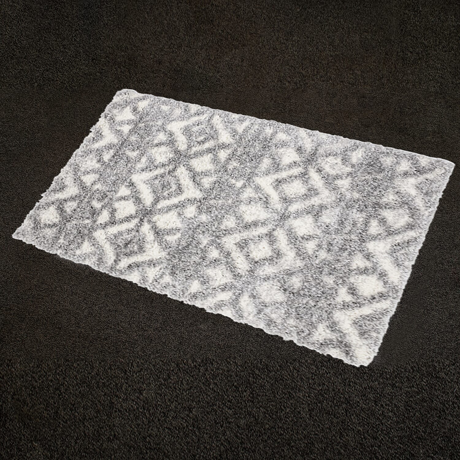 Chic Rug and Door Mat (Size 210x150 cm) - Grey & Cream