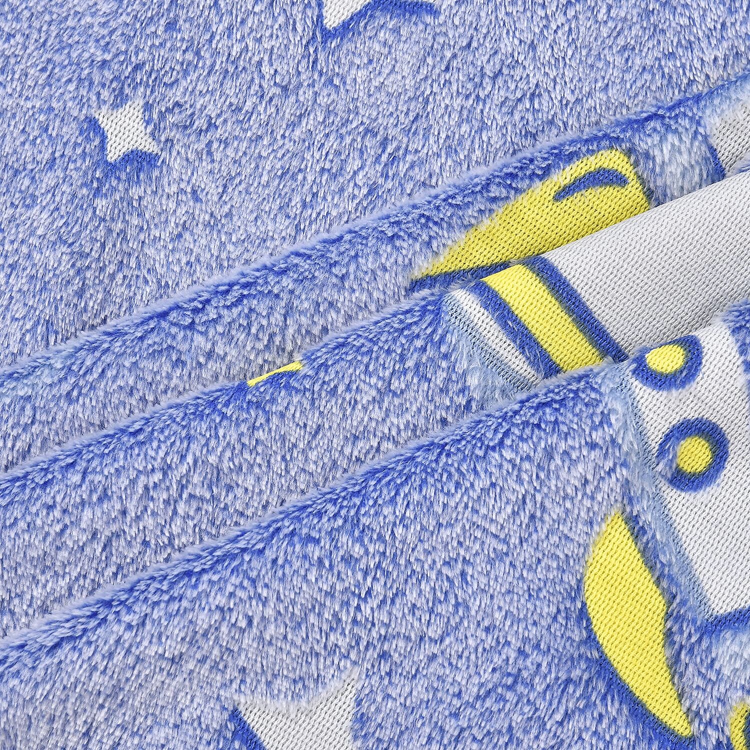 3D Luminous Dark Glow Shinning Printed Flannel Throw Blanket (Single Size, 150x130 cm) - Blue