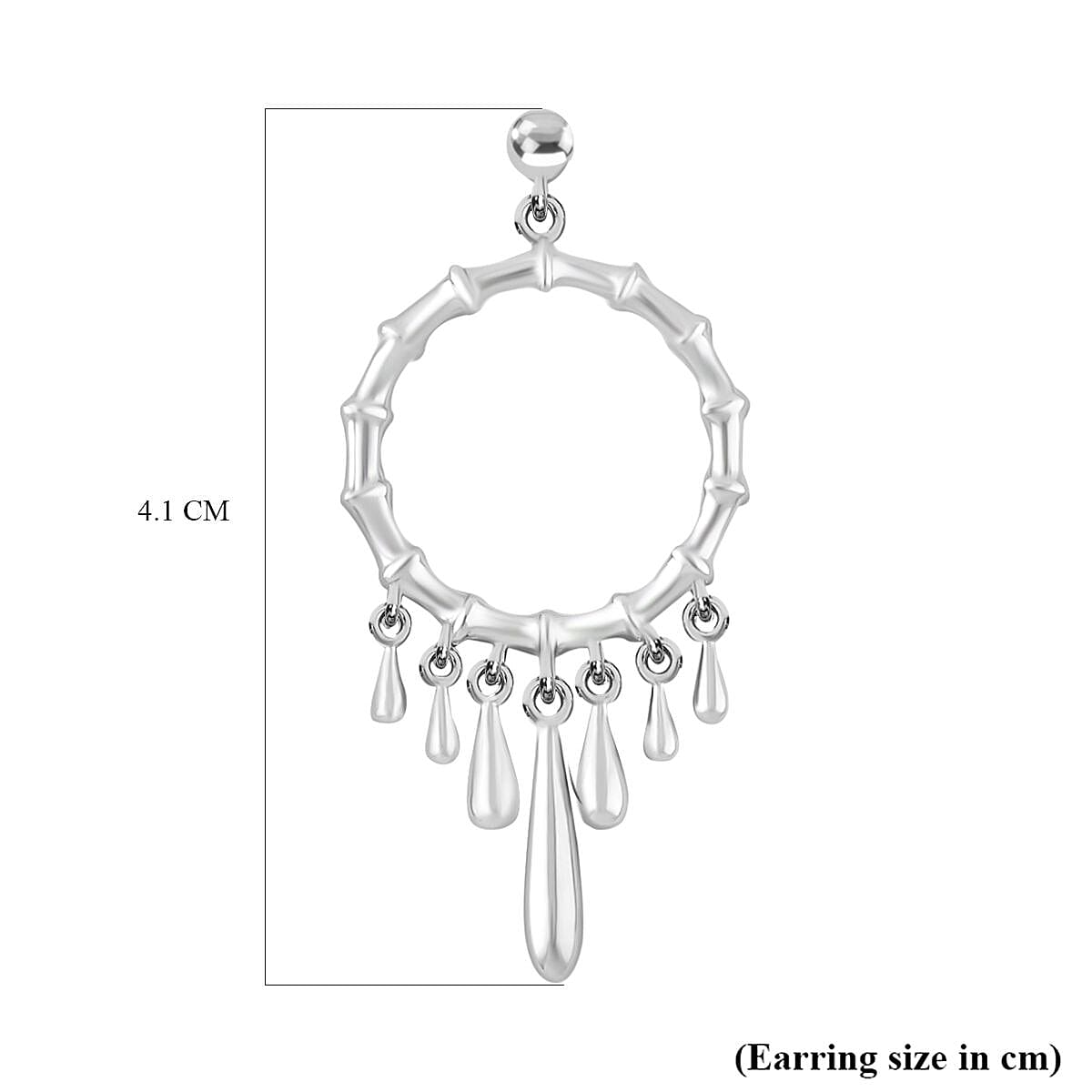 LucyQ Bamboo Collection - Rhodium Overlay Sterling Silver Earrings