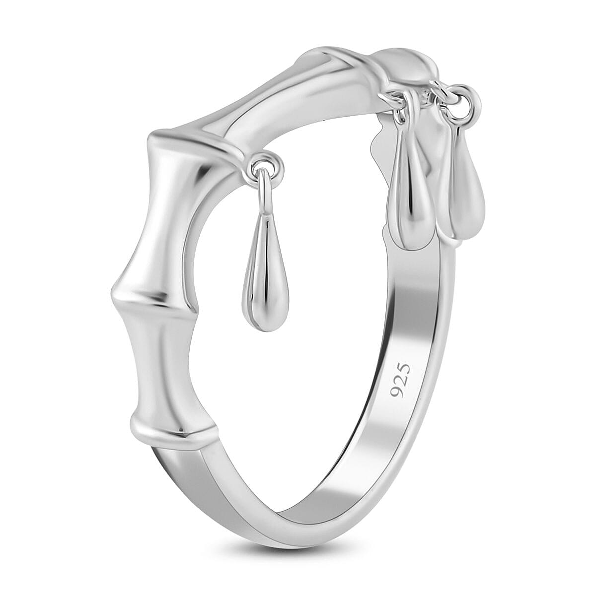 Lucy Q Bamboo Collection - Rhodium Overlay Sterling Silver Ring