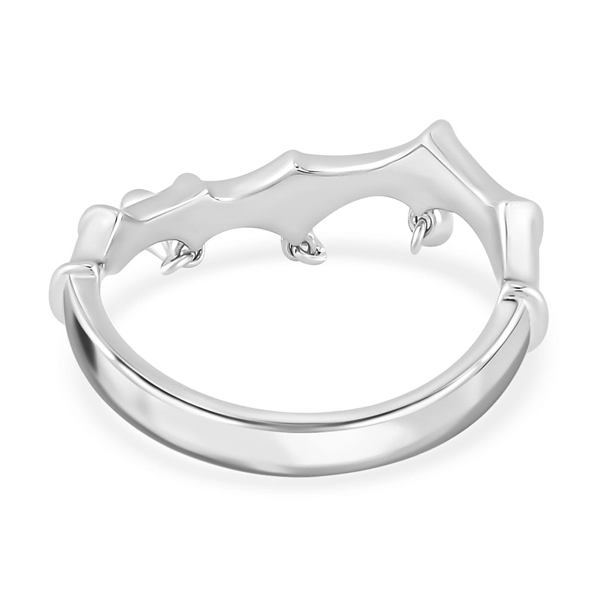 Lucy Q Bamboo Collection - Rhodium Overlay Sterling Silver Ring
