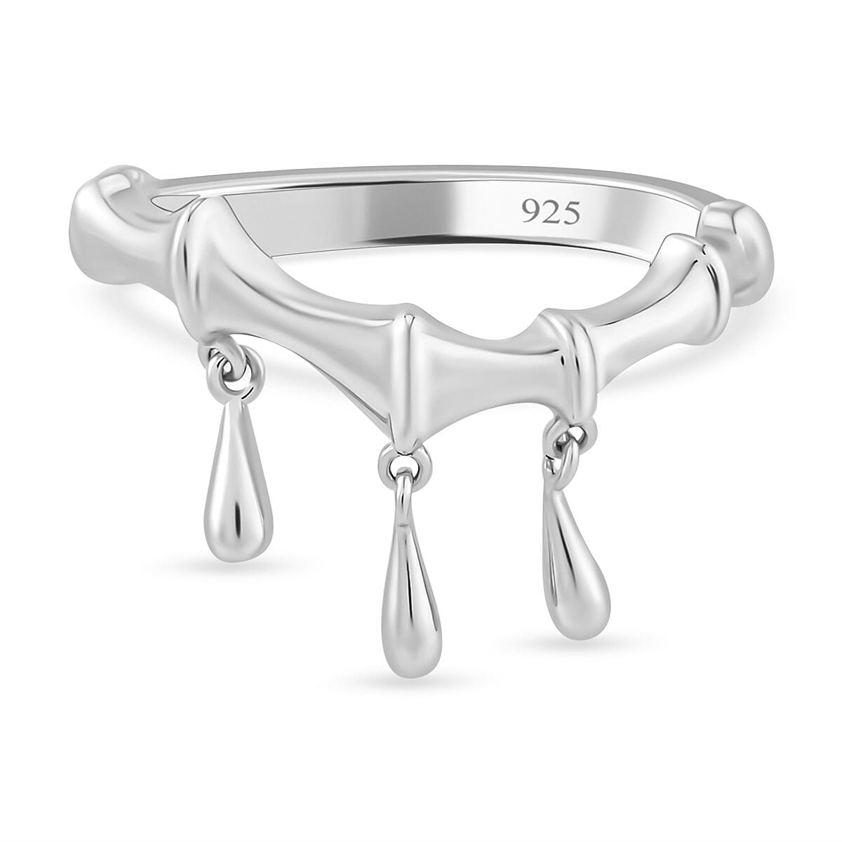 Lucy Q Bamboo Collection - Rhodium Overlay Sterling Silver Ring