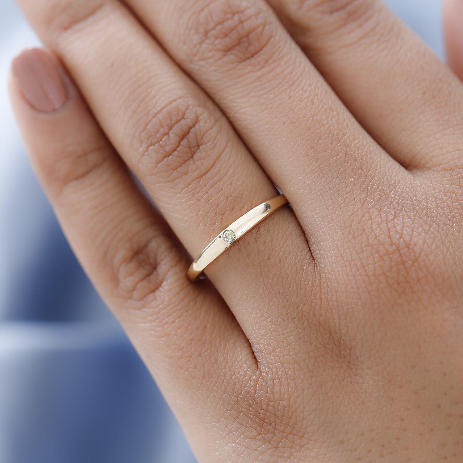 9K Yellow Gold Natural Yellow Diamond Band Ring