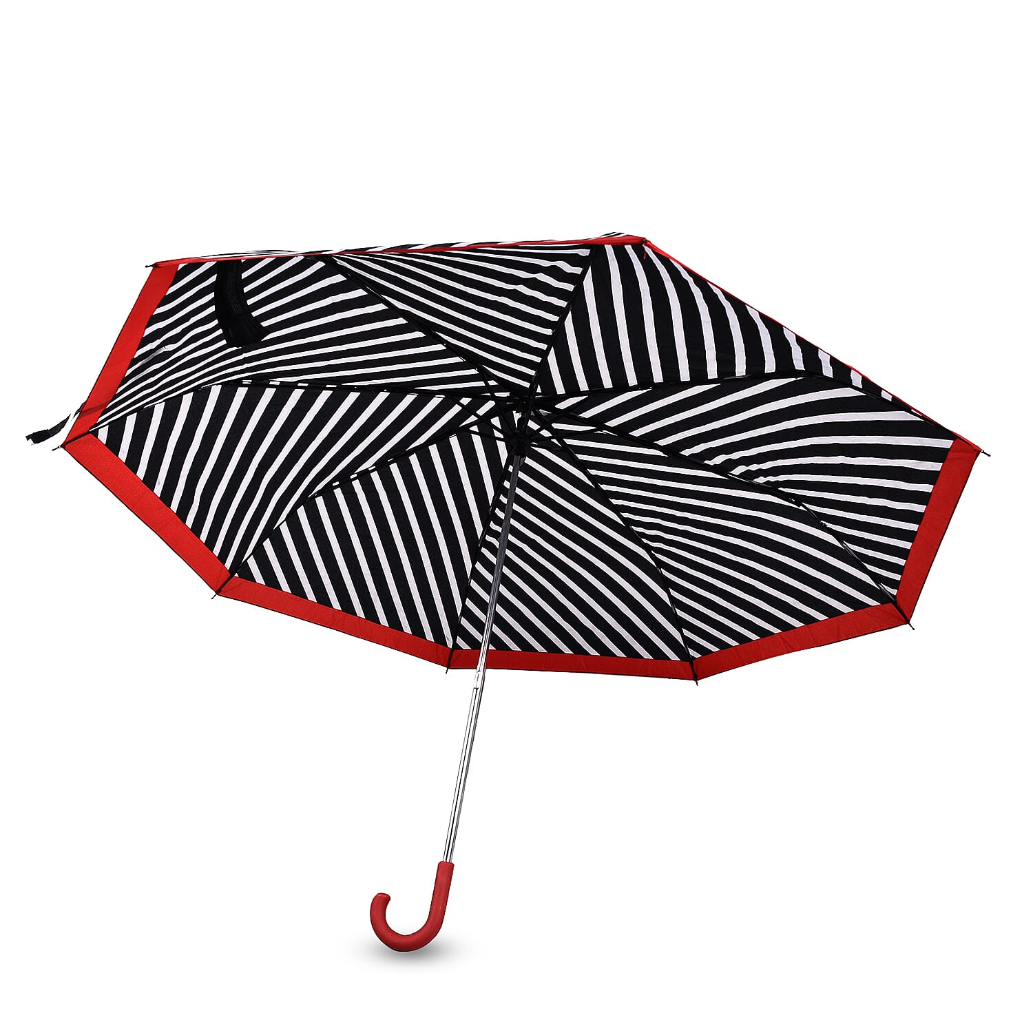Zebra Pattern Foldable Umbrella (Size 33x8x5 cm) - Black and Red