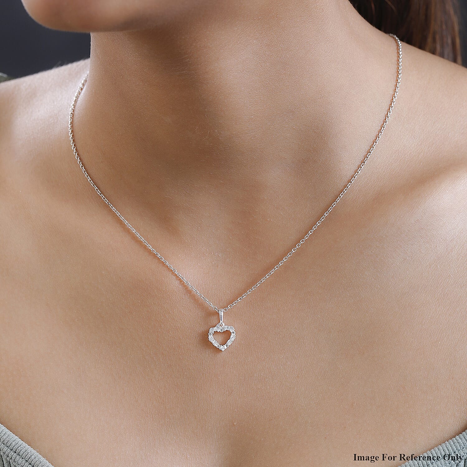 The Eternal Heart - Natural Diamond Pendant in Sterling Silver