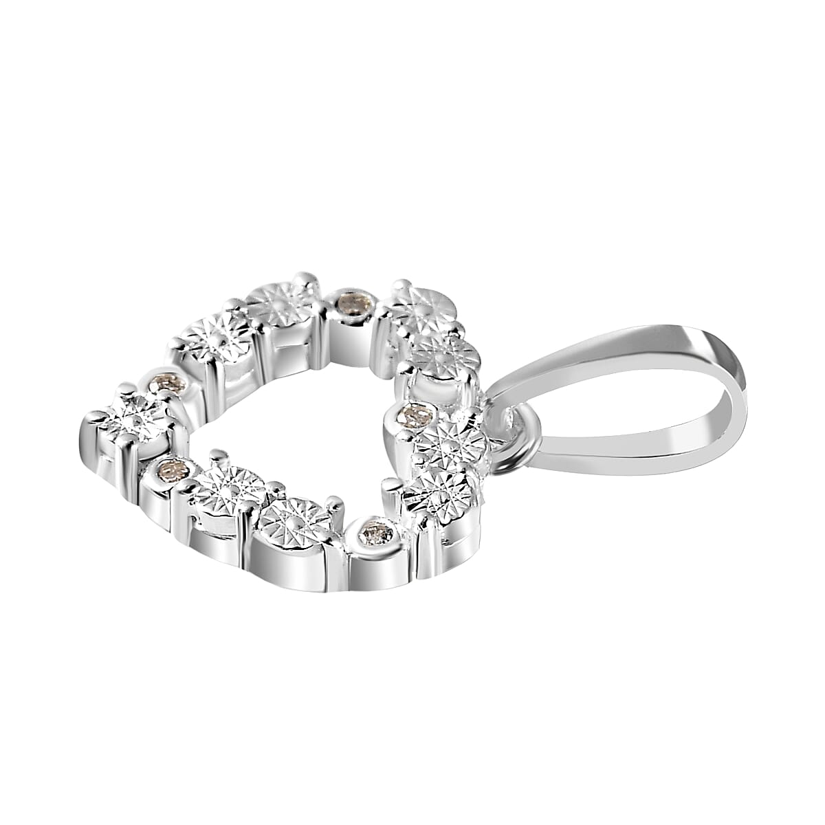 The Eternal Heart - Natural Diamond Pendant in Sterling Silver