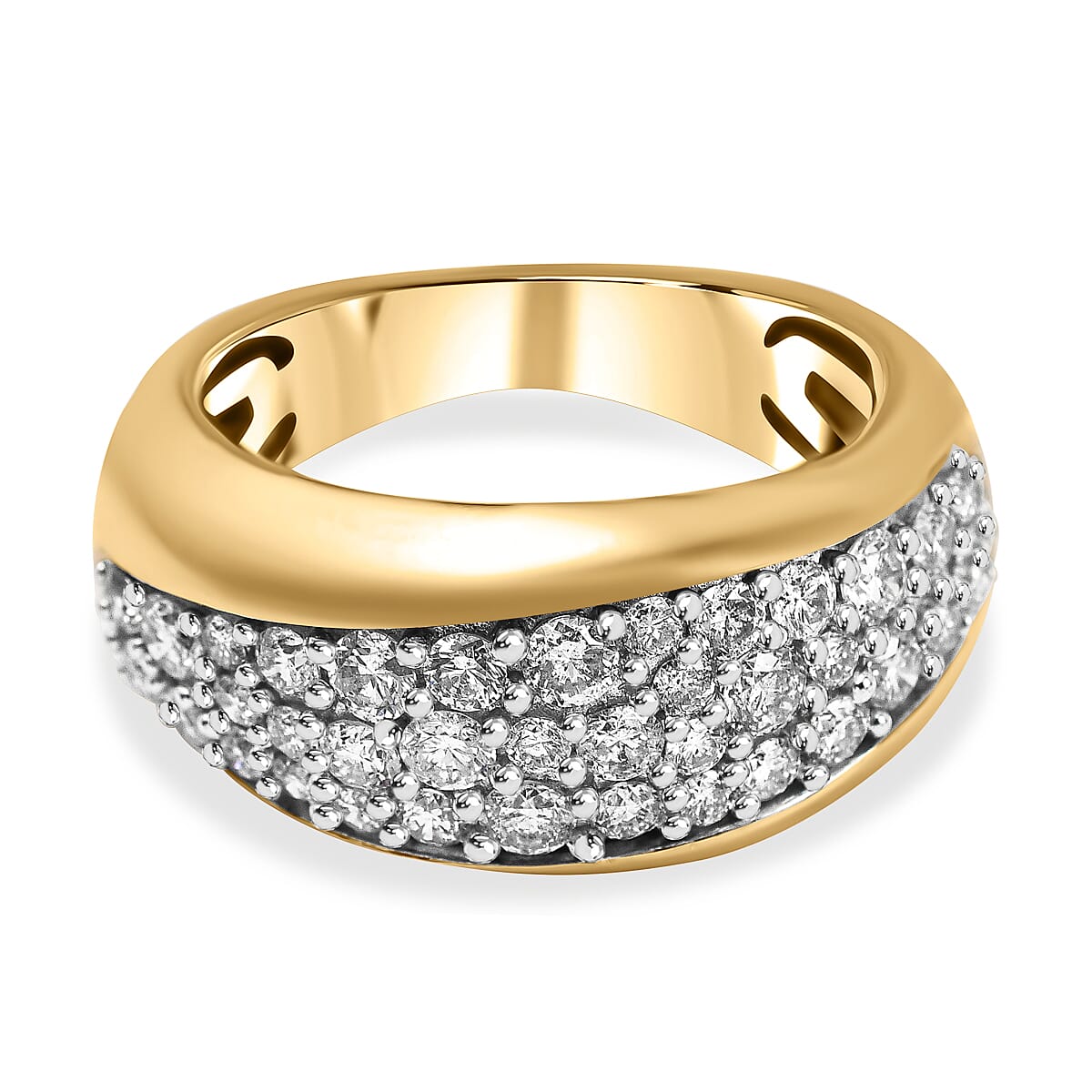 14K Yellow Gold  SI2   White Diamond  SI1 - SI2 Ring 0.99 ct,  Gold Wt. 5.8 Gms  0.994  Ct.
