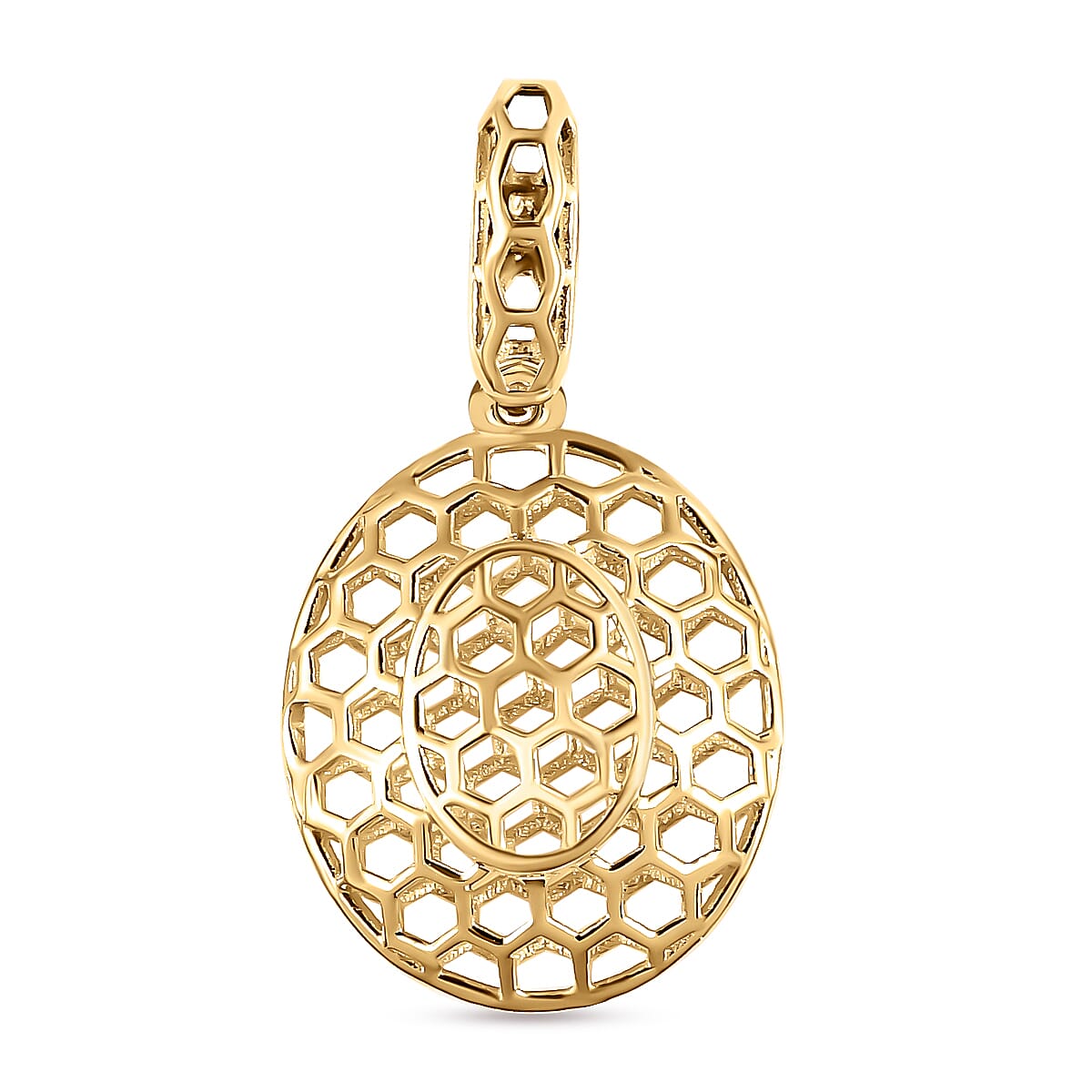 9K Yellow Gold Honeycomb Pendant