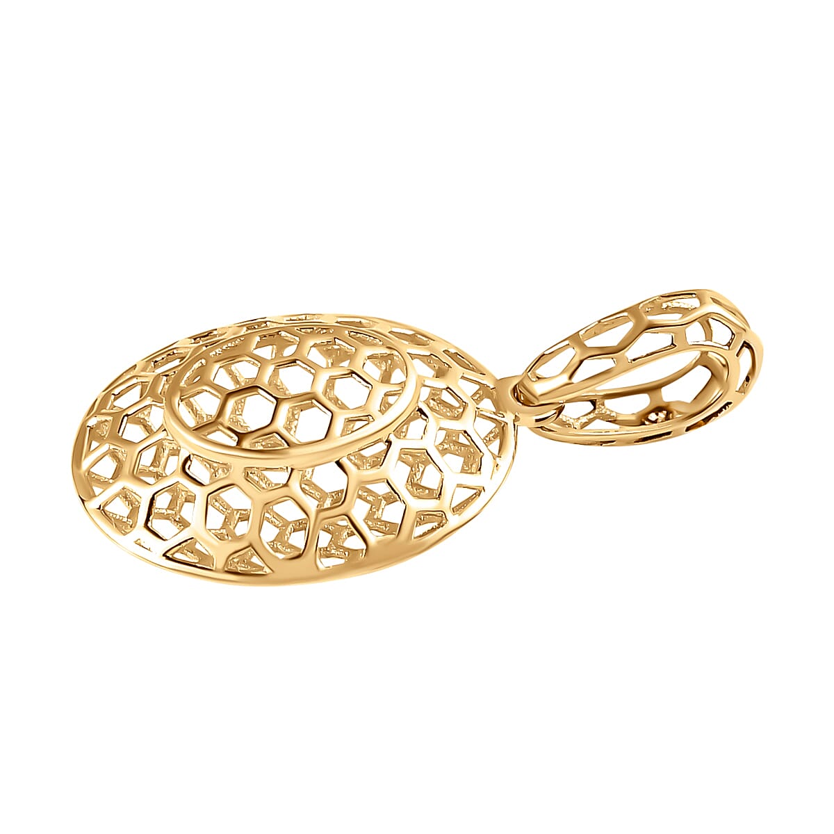 9K Yellow Gold Honeycomb Pendant