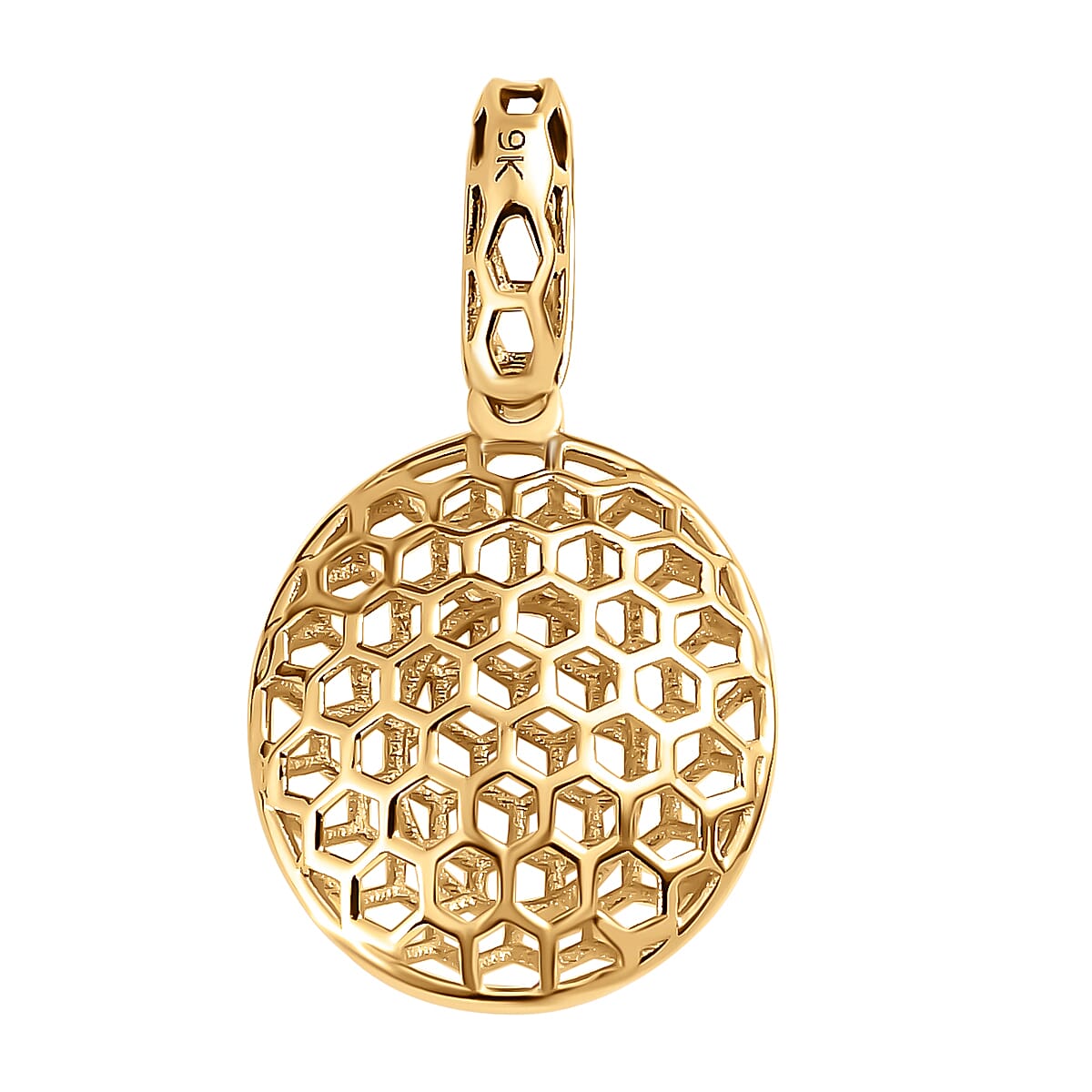9K Yellow Gold Honeycomb Pendant
