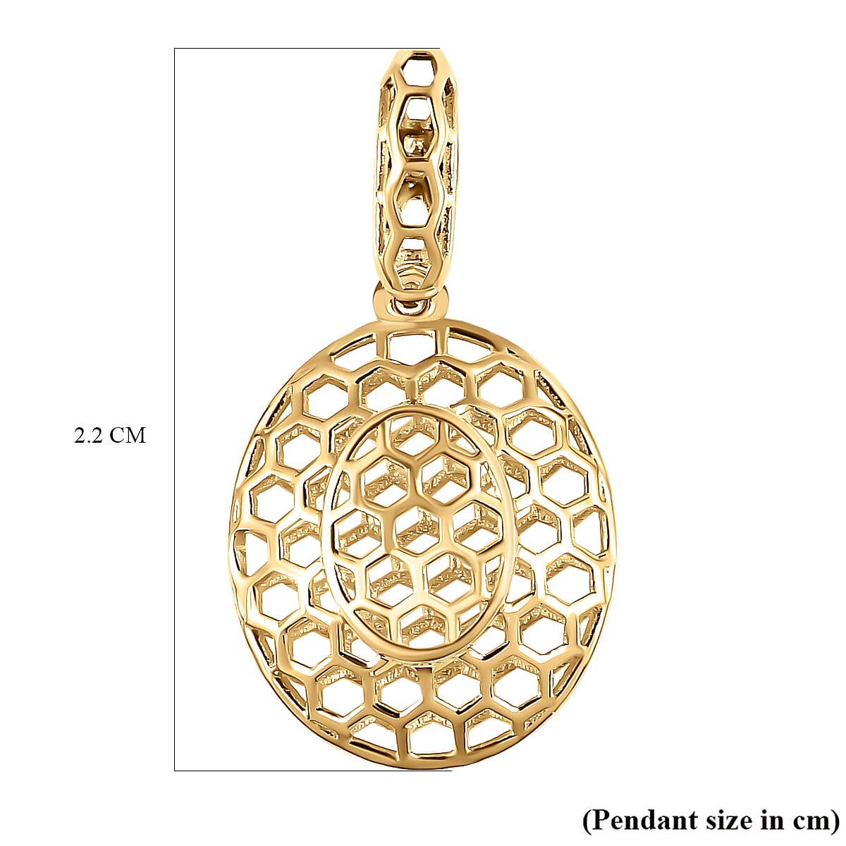 9K Yellow Gold Honeycomb Pendant