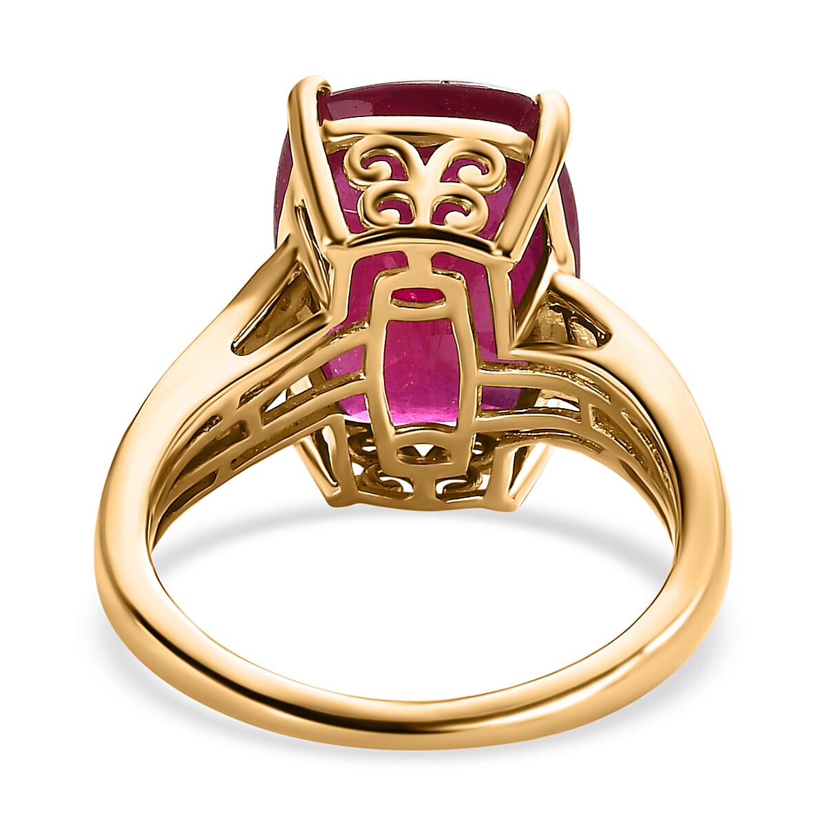 Tucson Special - 9K Yellow Gold African Ruby & Diamond Ring 8.91 Ct.