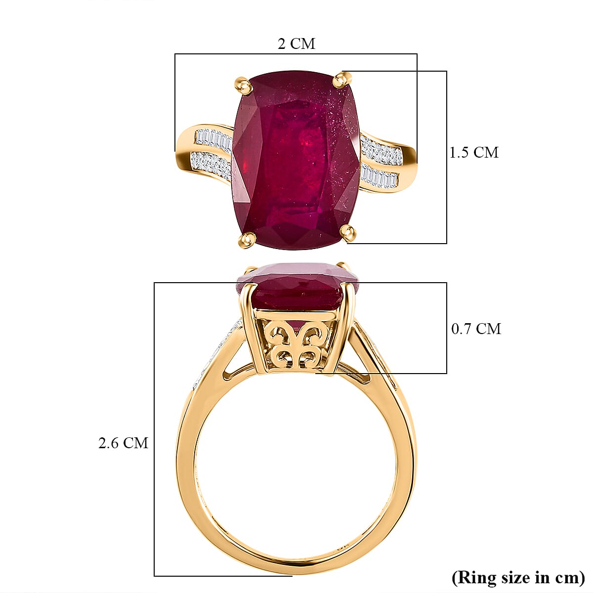 Tucson Special - 9K Yellow Gold African Ruby & Diamond Ring 8.91 Ct.
