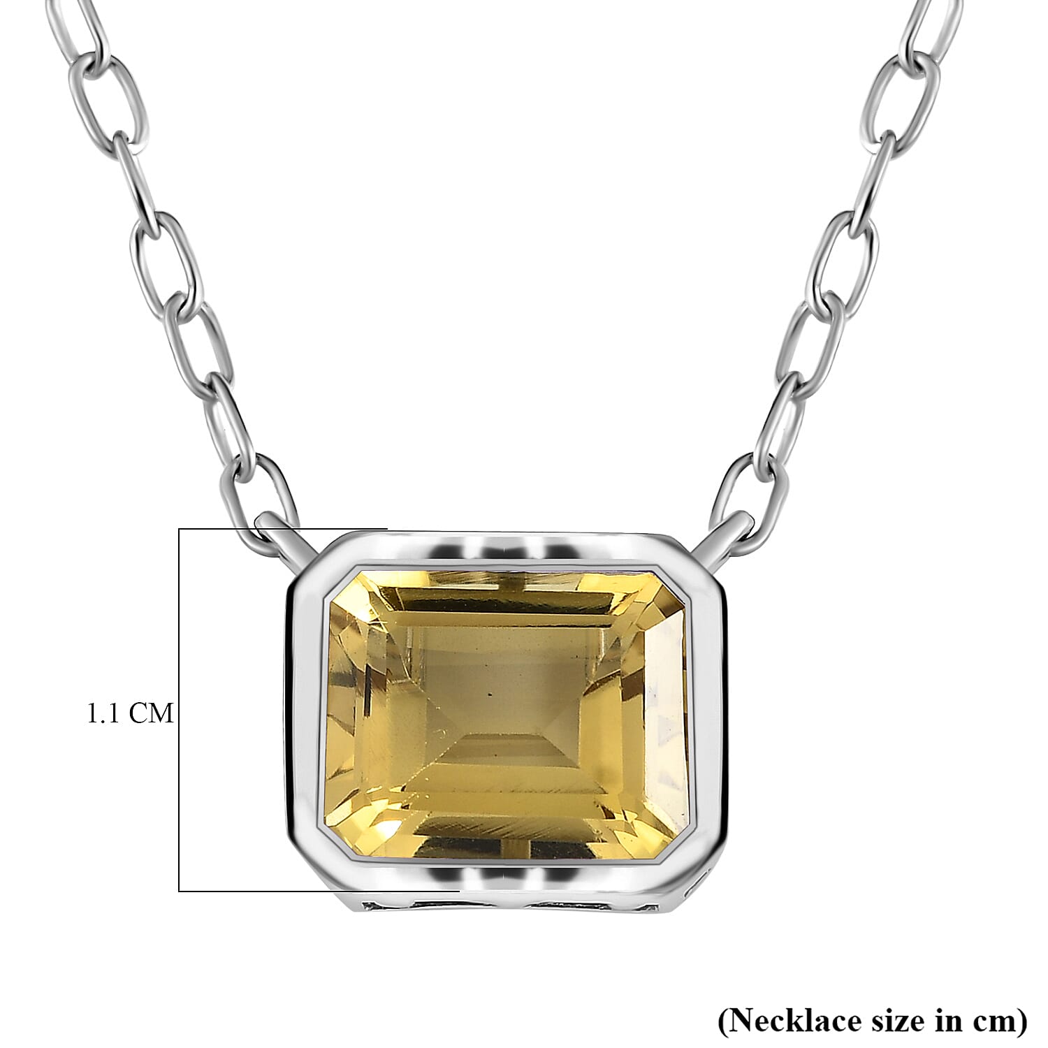 Citrine Necklace (Size - 20) in Platinum Overlay Sterling Silver 5.59 Ct