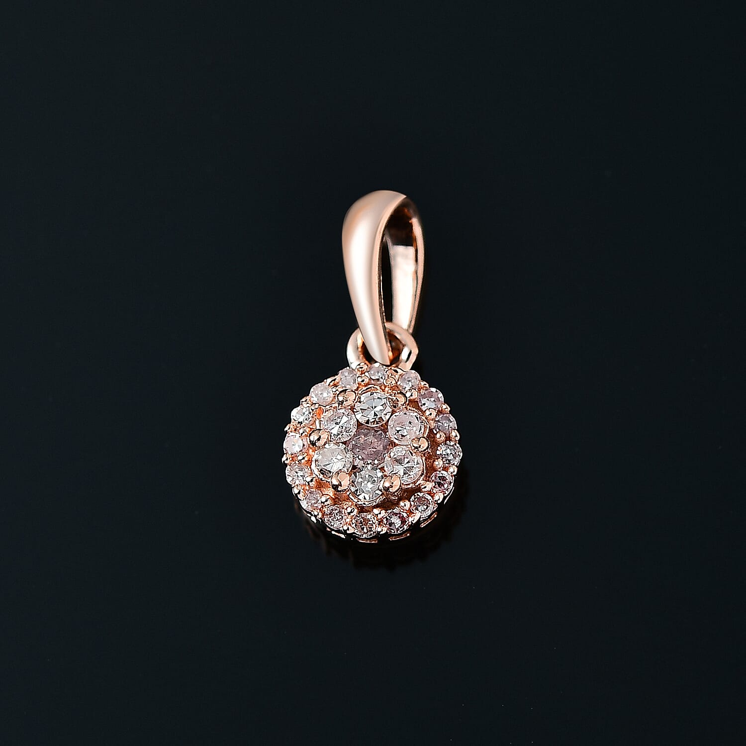 9K Rose Gold Natural Pink Diamond Pendant
