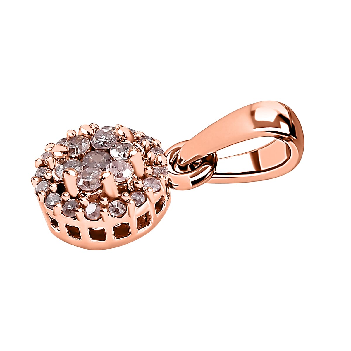 9K Rose Gold Natural Pink Diamond Pendant