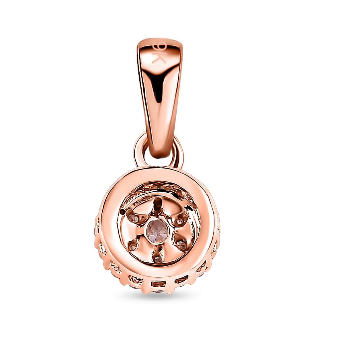 9K Rose Gold Natural Pink Diamond Pendant