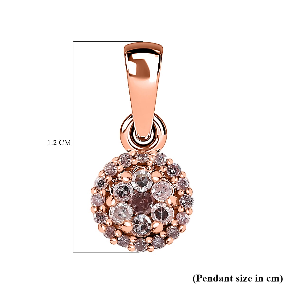 9K Rose Gold Natural Pink Diamond Pendant