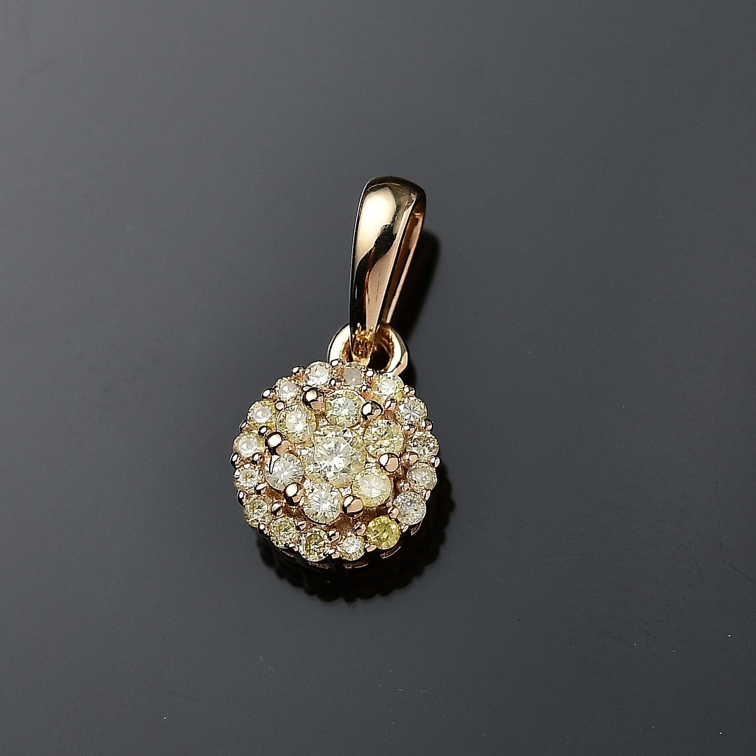 9K Yellow Gold Natural Yellow Diamond Pendant