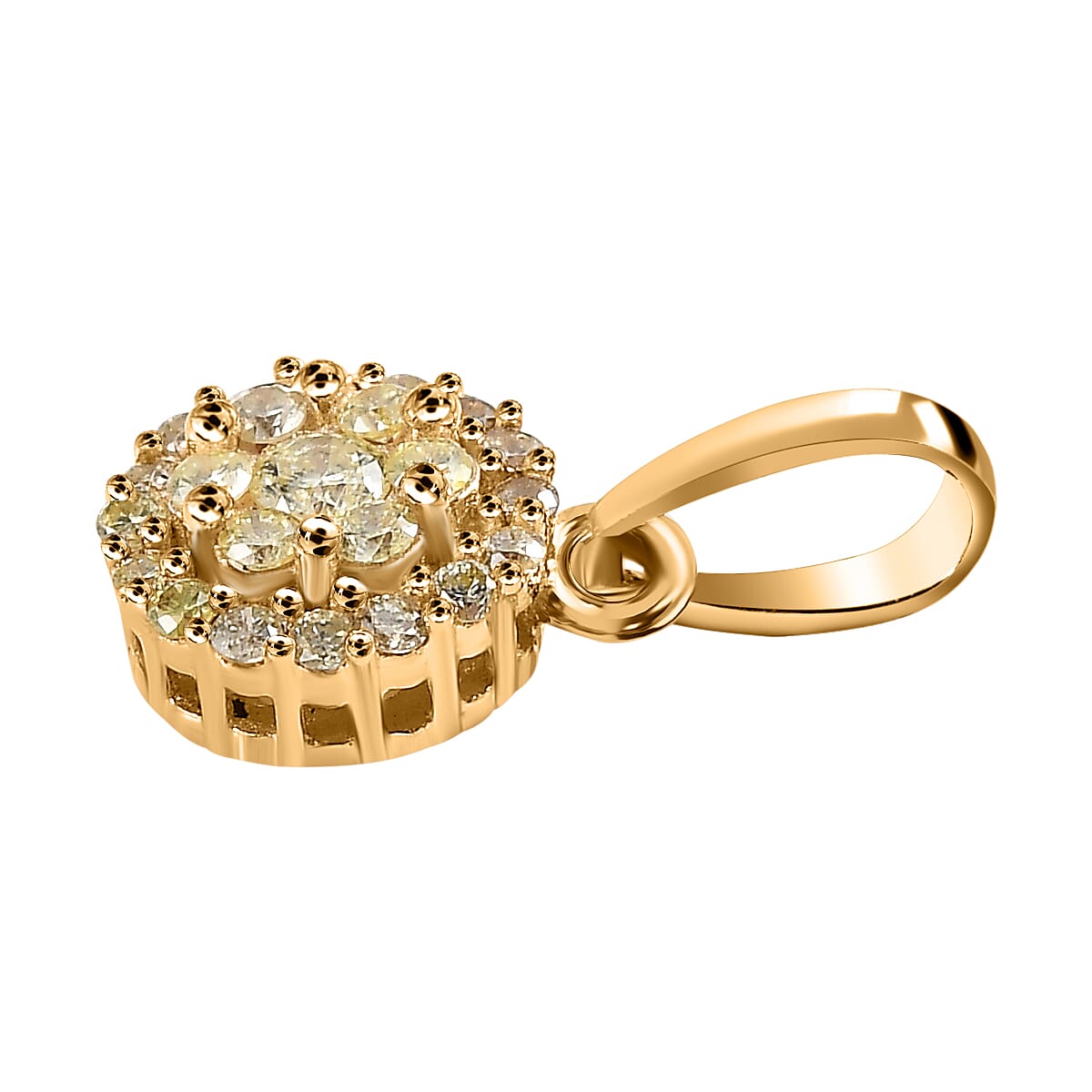 9K Yellow Gold Natural Yellow Diamond Pendant