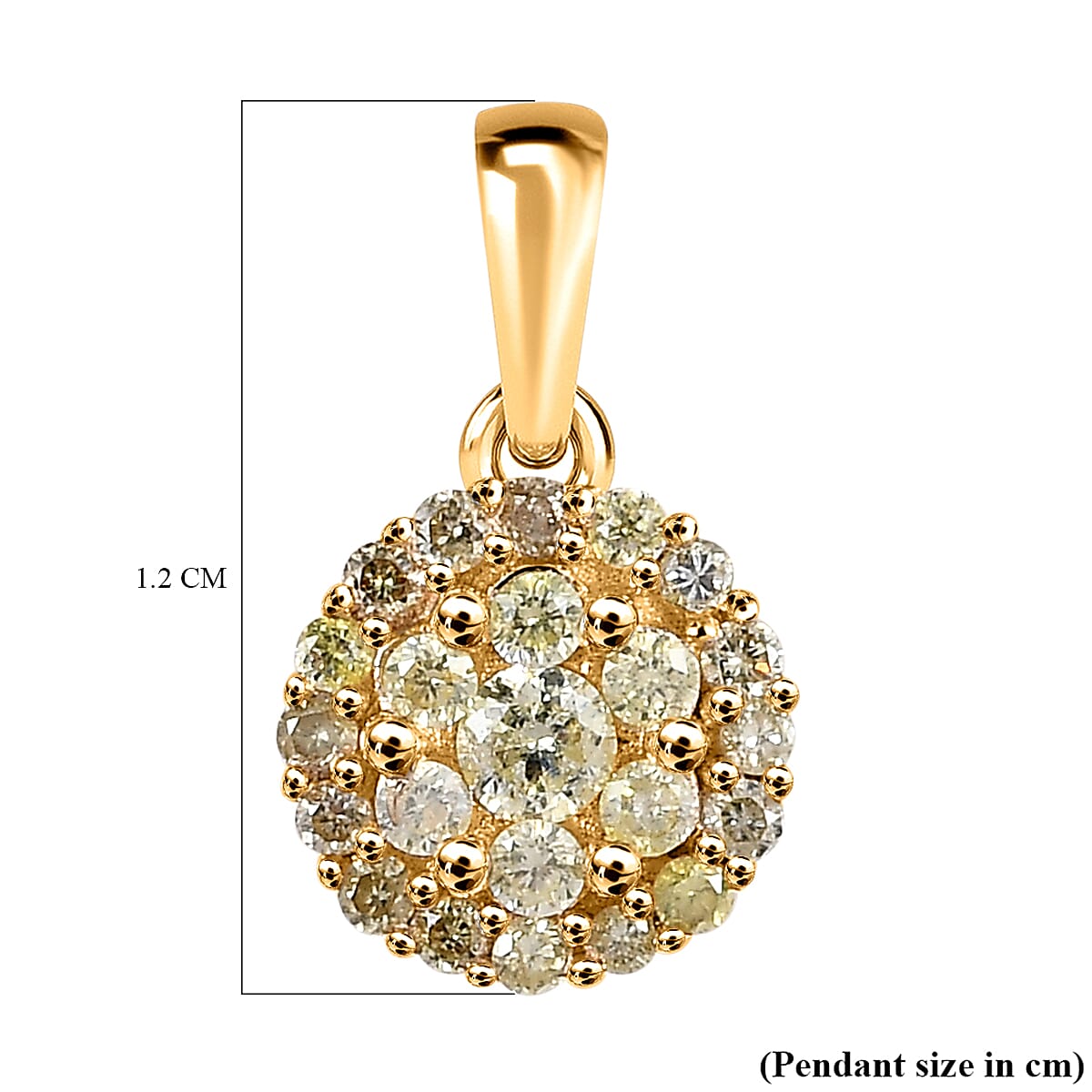 9K Yellow Gold Natural Yellow Diamond Pendant
