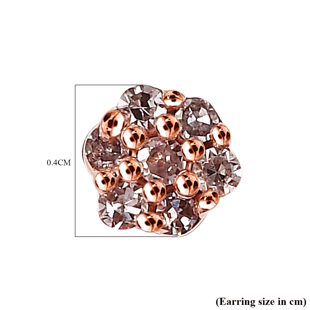 9K Rose Gold Natural Pink Diamond Stud Earrings (with Push Back)