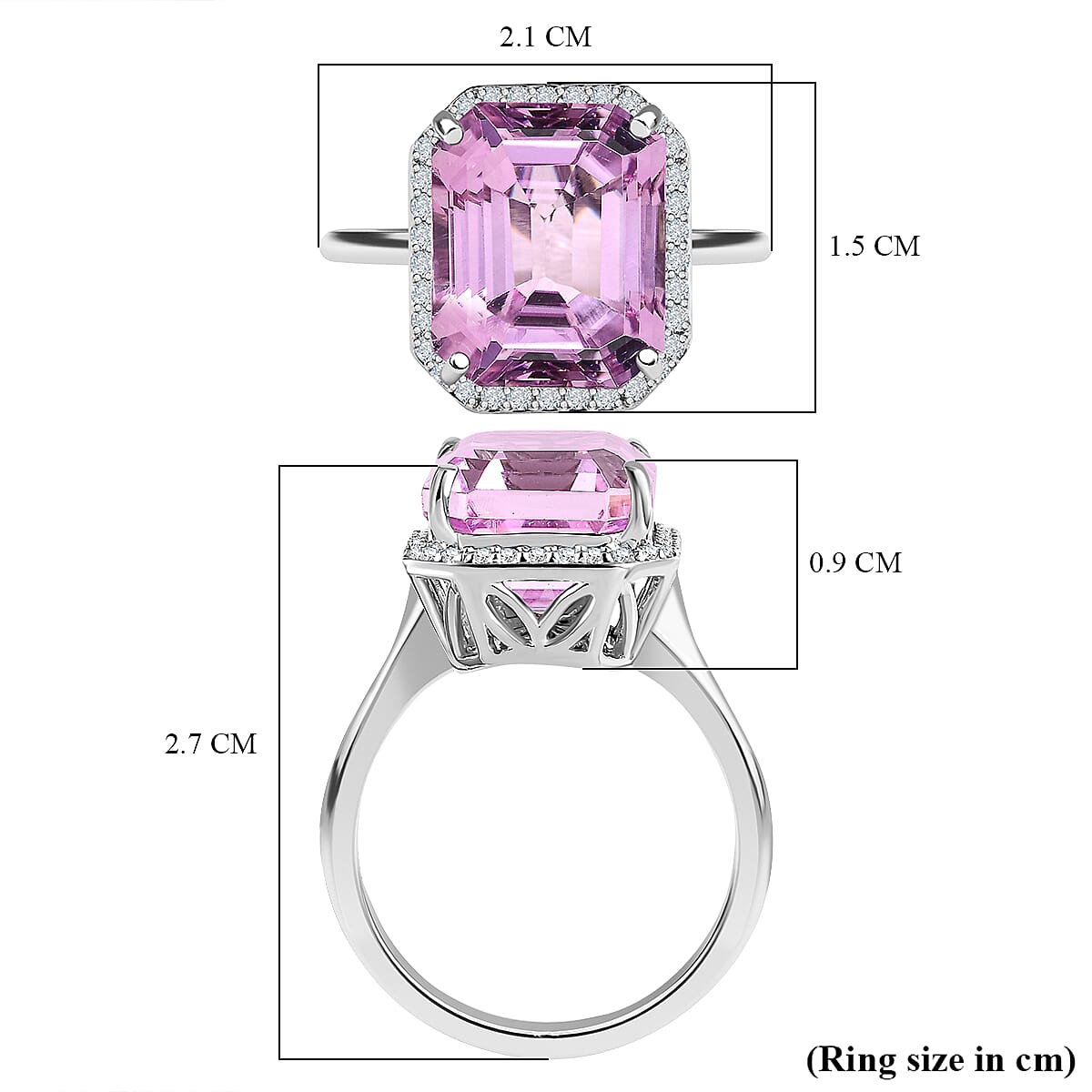 RHAPSODY 950 Platinum AAAA Patroke Kunzite and Diamond (VS-E-F) Halo Ring 7.87 Ct, Platinum Wt. 5 Gms.