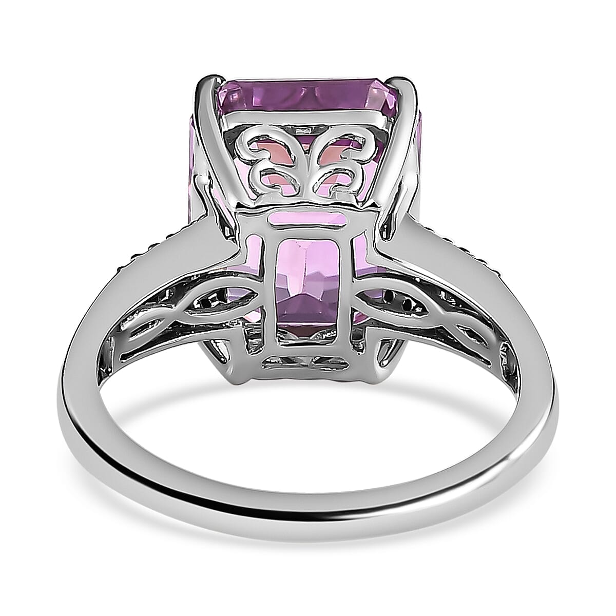 RHAPSODY 950 Platinum AAAA Patroke Kunzite and Diamond (VS - E-F) Ring 9.19 Ct, Platinum Wt. 5.71 Gms