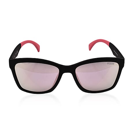 GUESS- Black Wayferer Pink Flash Lenses - Silver