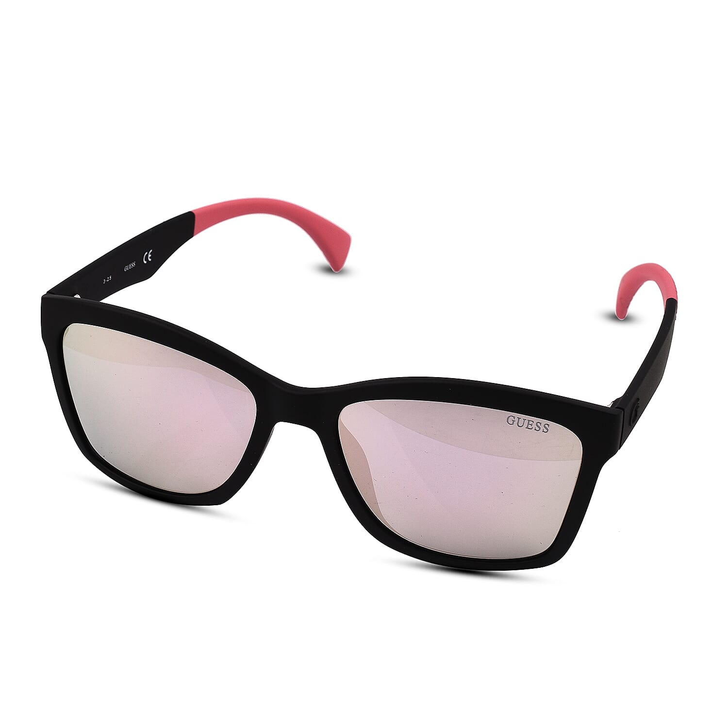 GUESS- Black Wayferer Pink Flash Lenses - Silver