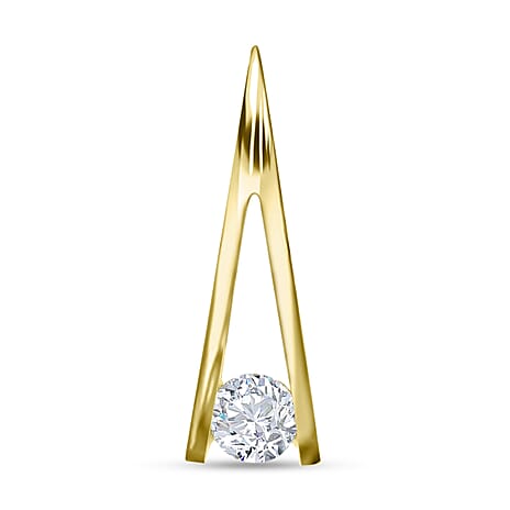 9K Yellow Gold Diamond Kiss Drop Slider Pendant 0.10 Ct