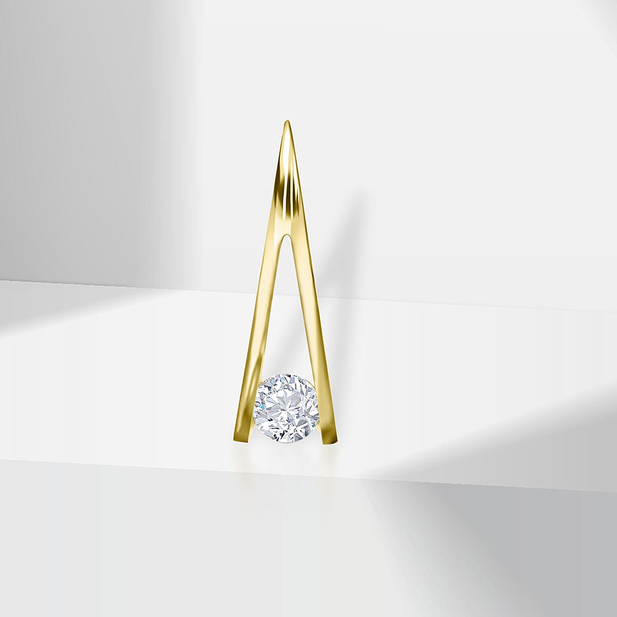 9K Yellow Gold Diamond Kiss Drop Slider Pendant 0.10 Ct