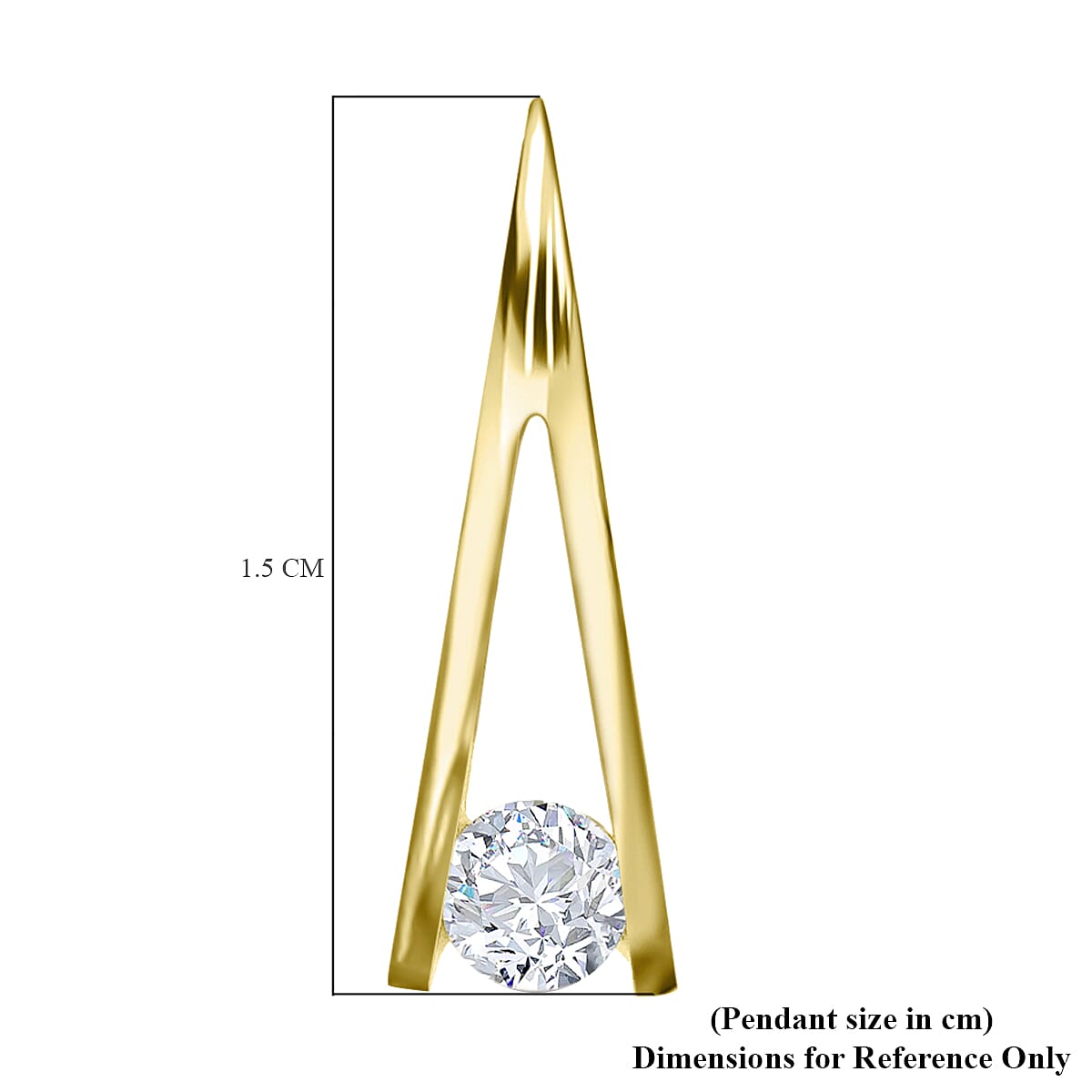 9K Yellow Gold Diamond Kiss Drop Slider Pendant 0.10 Ct