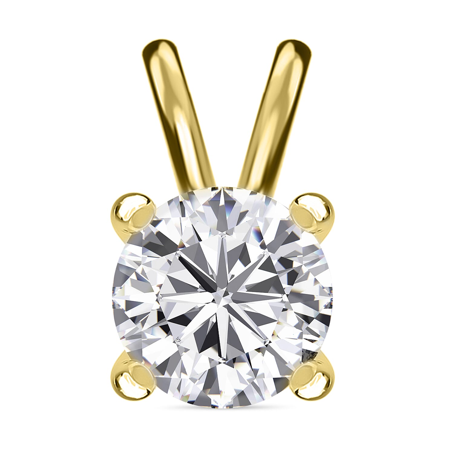 9K Yellow Gold Diamond Solitaire Pendant 0.25 Ct