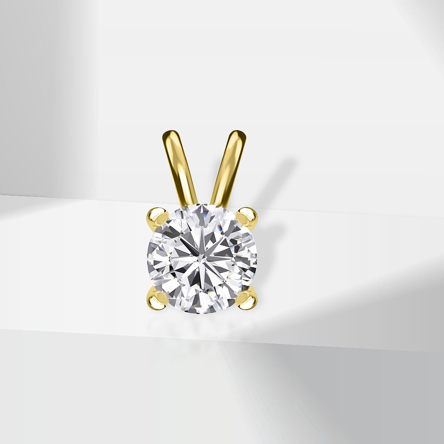 9K Yellow Gold Diamond Solitaire Pendant 0.25 Ct