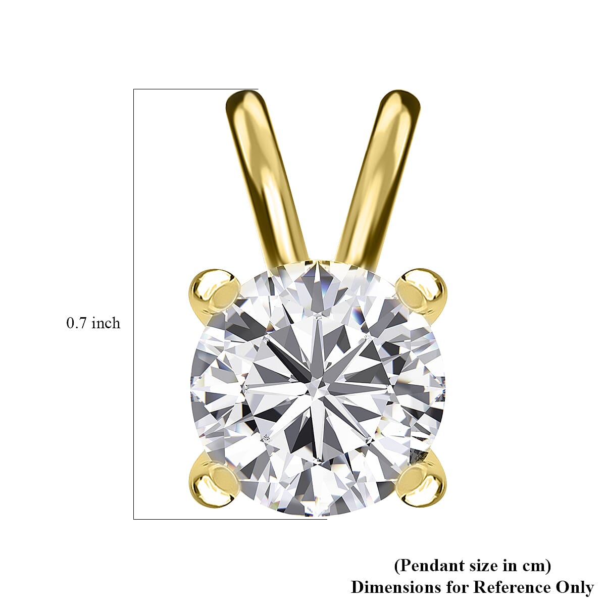 9K Yellow Gold Diamond Solitaire Pendant 0.25 Ct