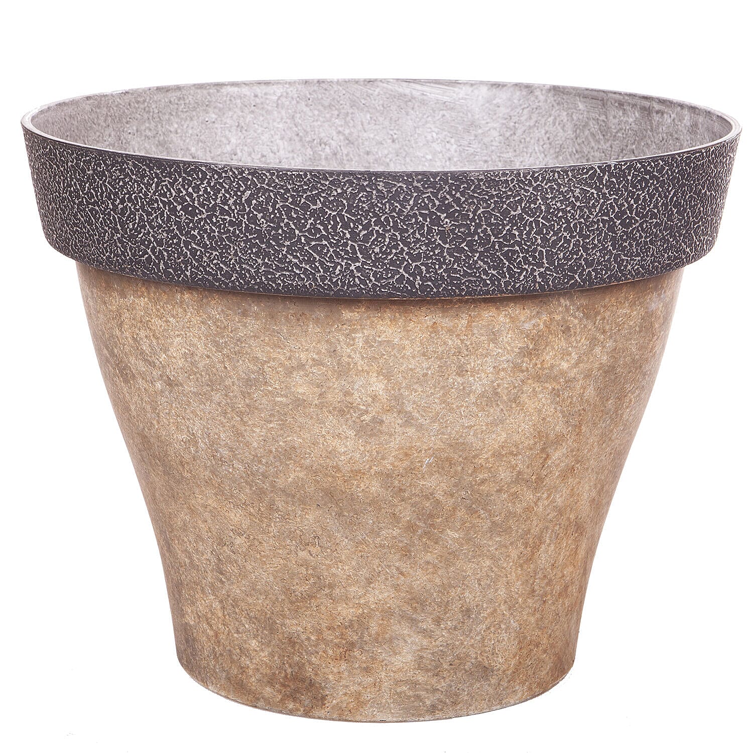 Contemporary Round Brown Planter 39cm Diameter