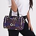 Oxford Flower Crossbody Bag With Zipped Pockets - White & Purple