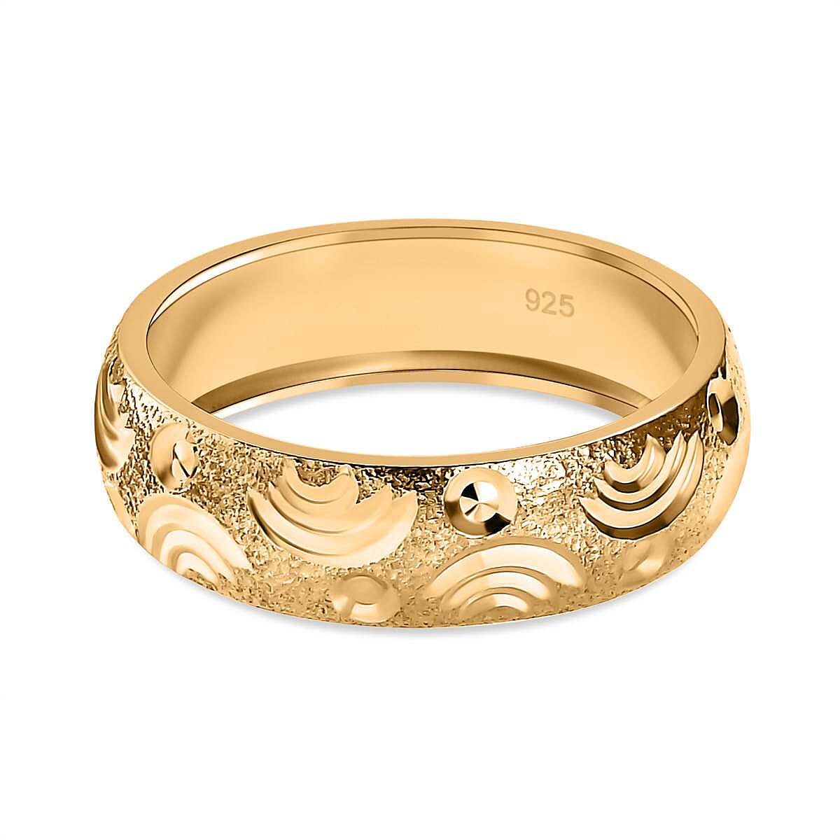 14K Gold Overlay Sterling Silver Band Ring