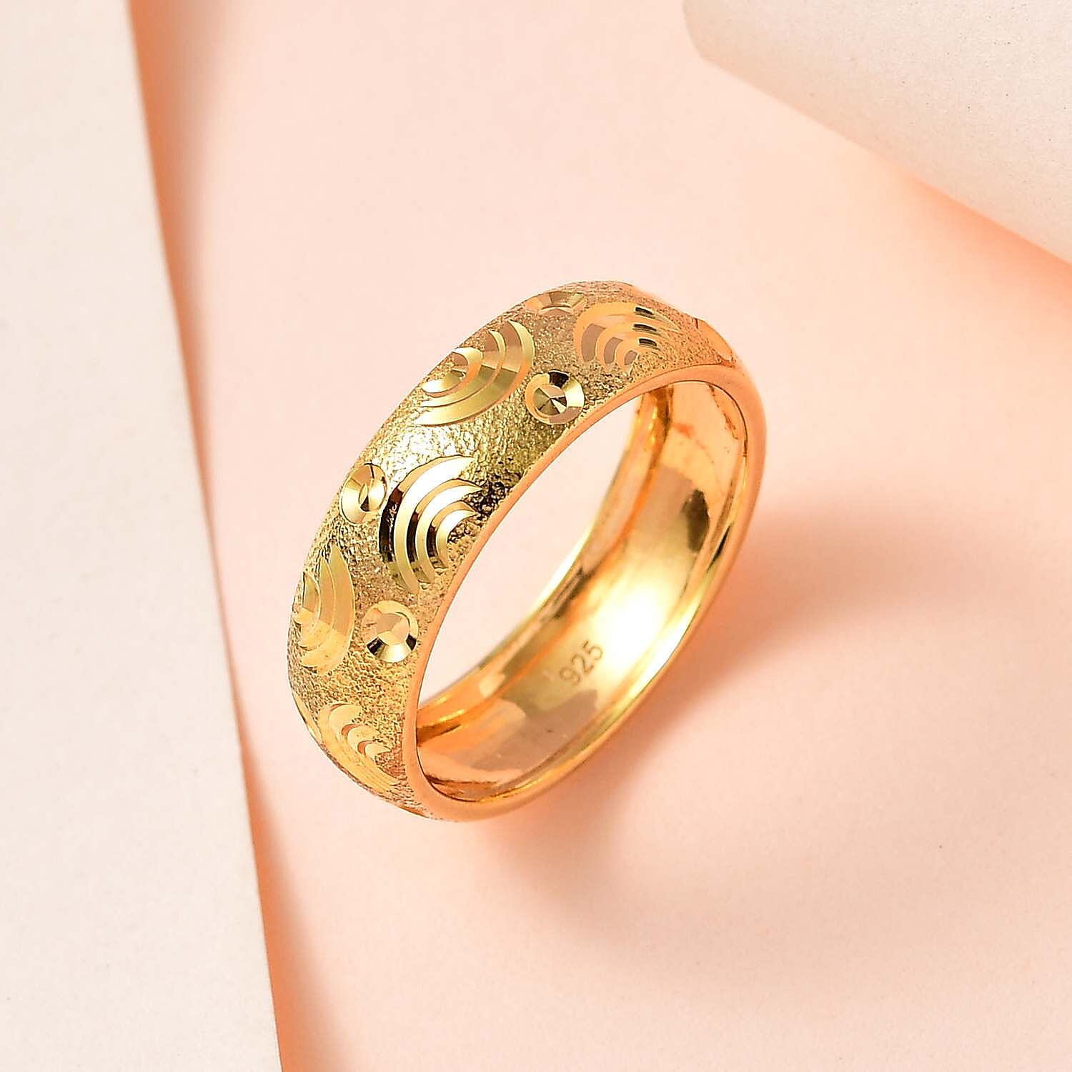 14K Gold Overlay Sterling Silver Band Ring