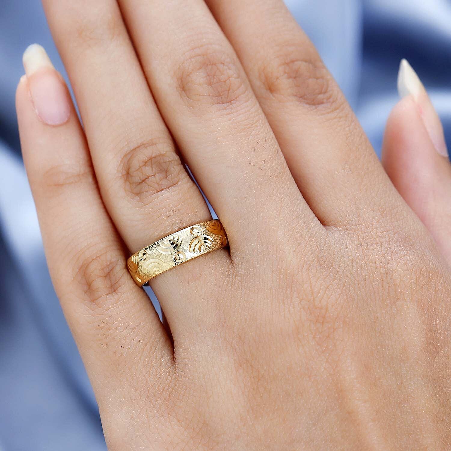 14K Gold Overlay Sterling Silver Band Ring
